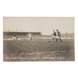 Very rare postcard depicting Liverpool FC in match-action at Woolwich Arsenal during the opening