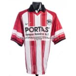 Dubravko Kolinger red & white striped Kickers Offenbach No.12 jersey from the pre-season friendly