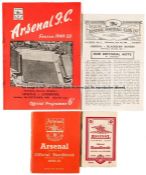 77 Arsenal home programmes mostly dating between 1946 and 1953, including the first Home Football