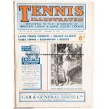 Bound Volume of Tennis Illustrated for 1933-37, bound in black hard boards and engraved spine, the