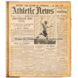 Bound volume of Athletic News Journal, weekly newspapers covering the period 30th July 1928 to