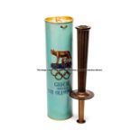 Rome 1960 Olympic Games bearer's torch complete with original tube of issue, bronzed aluminum,