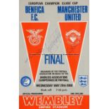 1968 European Cup Final official programme signed by George Best, Bobby Charlton and Eusebio, played