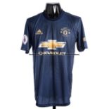 Anthony Martial blue Manchester United No.11 third-choice jersey season 2018-19, short-sleeved,