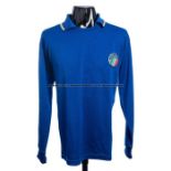 Giuseppe Bergomi blue Italy No.2 international home jersey 1988, match issue for the FIGC