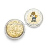 Two Euro '96 football medallions,  the first UEFA England European Championship 1996 medallion, in a