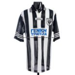 Andrew Rabutla black & white striped PAOK Salonika No.19 jersey from UEFA Cup 1st Round 1st Leg