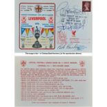 Liverpool 1976 League Champions & UEFA Cup winners signed first day cover, stamped envelope