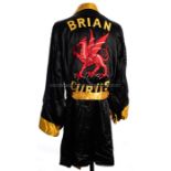 Boxing gown worn by Brian Curvis at his 1964 bout with Emile Griffith for the British welterweight