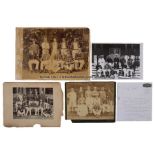 Four b&w photographs of late 19th century and later cricket, comprising one 15 by 12in., circa