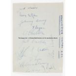Manchester United FC 1947-48 original football autograph sheet, good autograph album page size 5 ½