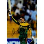 Seven signed photographs of South African cricketers, comprising Allan Donald, A.B. de Villiers,