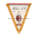 Pennant signed by the AC Milan 1993-94 UEFA Champions League winning team, the top with a signed