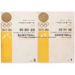 Two Tokyo 1964 Olympic Games programmes for the basketball competition, very good condition