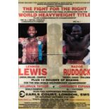 Large framed Lennox Lewis v Razor Ruddock ‘The Fight for the Right World Heavyweight Title’ poster