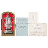 Celebrity signed 1972 F.A. Cup Centenary Final dinner menu, Royal Garden Hotel, London, from the