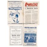 Six Manchester United away programmes season 1948-49, including two copies of the Bradford Park