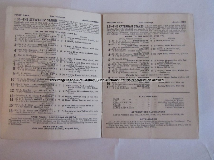 Four 1940s Epsom Derby Day racecards, comprising 1946 (Airborne), 1947 (Pearl Diver), 1948 (My Love) - Image 15 of 21