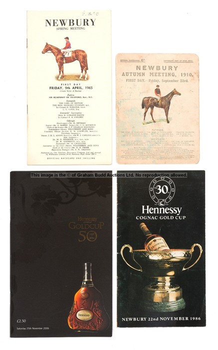 Group of Newbury racecards, dating between 1910 and 2011, including a very early card for the 1910