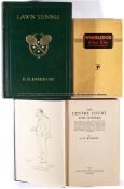 Three tennis related books, comprising Burrow (F.R.). Lawn Tennis, first edition, Hodder & Stoughton