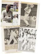 An album of signed cricket newspaper and magazine pictures, 1980/90's, mostly covering English