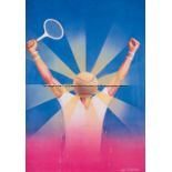 Three Luigi Castiglioni tennis posters, circa 1980s, comprising  Homme Victoire 1981; Musee