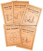 Five Tottenham Hotspur home programmes dated 1914, Football League v Bradford, 3 x South Eastern