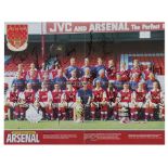 Arsenal FC poster fully signed by their 1997-98 Double-winning squad, signed in black marker pen,