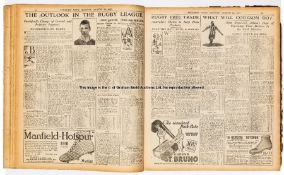 Bound volume of Athletic News Journal, weekly newspapers covering the period 1st August 1927 to