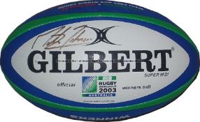 Martin Johnson signed 2003 Rugby World Cup Super Midi rugby ball, official winners' limited edition,