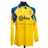 Brondby IF yellow No.13 jersey from one of the European Cup Winners’ Cup 2nd Round matches v Arsenal