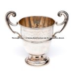 Trophy for the 1926 Newmarket Town Plate, in the form of twin-handled silver cup, hallmarked William