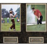 Signed photographic presentations of the Open Championship winning American golfers Jack Nicklaus