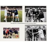 Steve Perryman Tottenham Hotspur photograph display, circa 1970s-1980s, comprising four