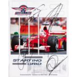 Multi-signed starting grid card, US Grand Prix 2000 at Indianapolis Motor Speedway, Indiana, 24th