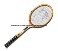 Bjorn Borg autographed tennis racquet, a wooden handled Bancroft Bjorn Borg Monte Carlo, signed in