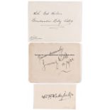 The autographs of the boxer Jimmy Wilde and ‘Bombardier’ Billy Wells, both in ink on pages removed