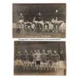 Very rare pair of postcards of the Liverpool FC team at training circa 1905, team trainer William