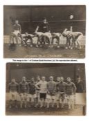 Very rare pair of postcards of the Liverpool FC team at training circa 1905, team trainer William