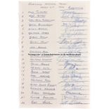 Germany signed 1966 World Cup squad sheet, signed in blue ink with name and number of each player