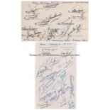 Two Real Madrid team signed cards, circa 1957 & 1960, each postcard signed by the players in blue