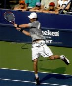 Eight signed photographs of men's tennis legends, a mix of 8 by 10in. and 8 by 12in. examples