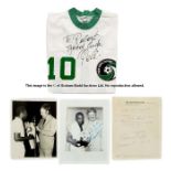 Pele signed New York Cosmos white home No.10 jersey and related ephemera, short-sleeved white and