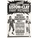 Large poster for the Cassius Clay v Sonny Liston fight in 1964, published by 20th Century Fox and