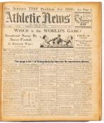 Bound volume of Athletic News Journal, weekly newspapers covering the period 6th August 1929 to