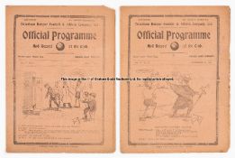 Tottenham Hotspur v Newcastle United programme 25th November 1911, sold together with Tottenham