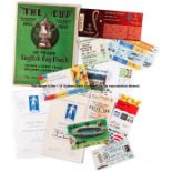 Collection of football memorabilia, including programmes, books, souvenir newspapers and