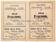 Ilford FC v Grenadier Guards F.A. Cup programme 15th October 1910, sold with Ilford FC v Caledonians