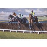 Neil Cawthorne (British, b. 1936) ALL TO PLAY FOR (2011 CHELTENHAM GOLD CUP),  signed, oil on