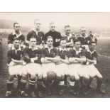 Photograph of the Wales football team who played England in the Home International at the Racecourse
